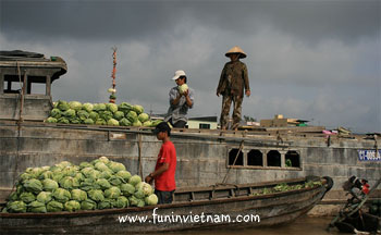 Floating Market in Mekong Delta